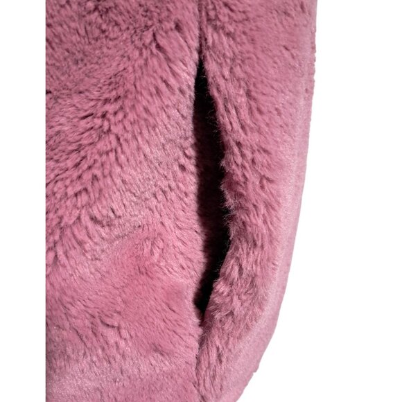 J.Crew Factory Faux Fur Teddy Vest Guava Berry Pink XS Cozy Zip Barbiecore - Picture 10 of 12